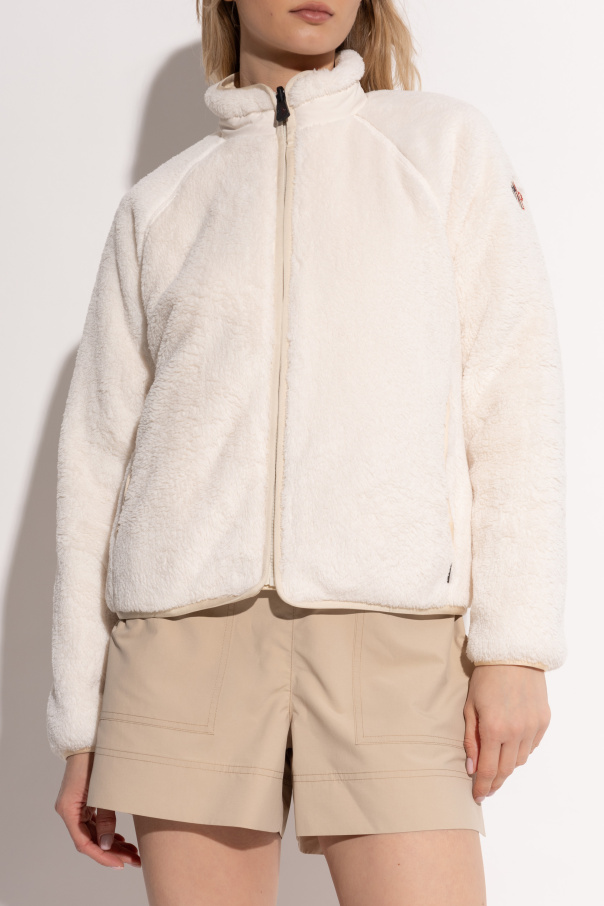 MONCLER ホワイト スキーウェア 女性用 スノーホワイト Brucheダウンスキージャケット : ショートダウン